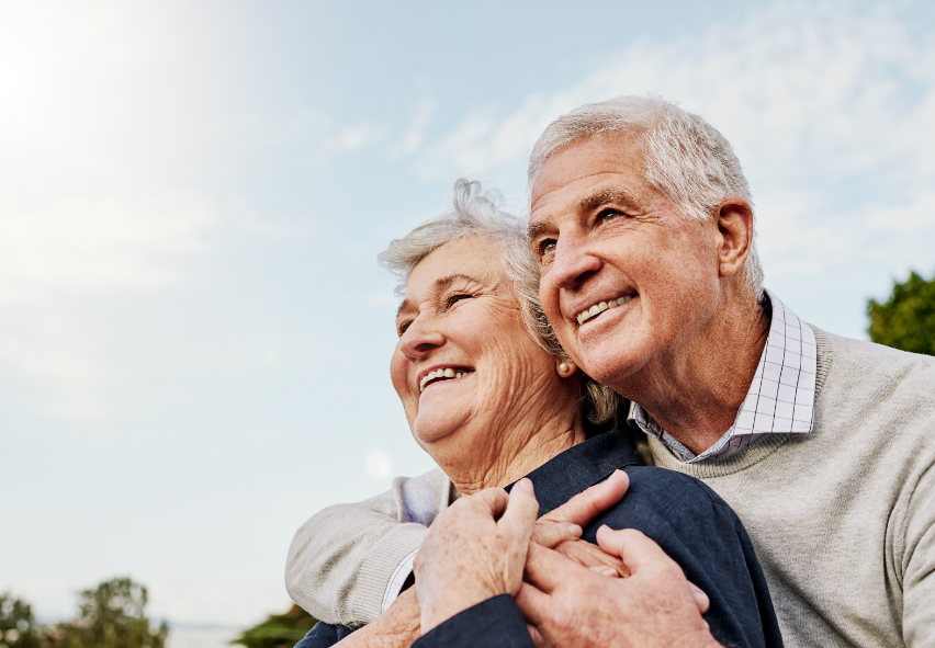 Senior couple smiling